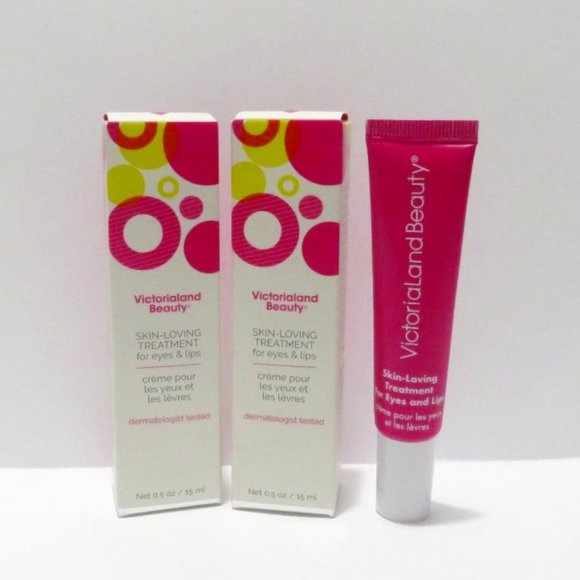 VICTORIALAND BEAUTY SKIN-LOVING TREATMENT FOR EYES & LIPS 0.5 OZ 2 PC LOT - Picture 1 of 1